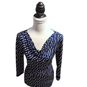 New York & Co  Blouse Blue and Whit Size: XS
